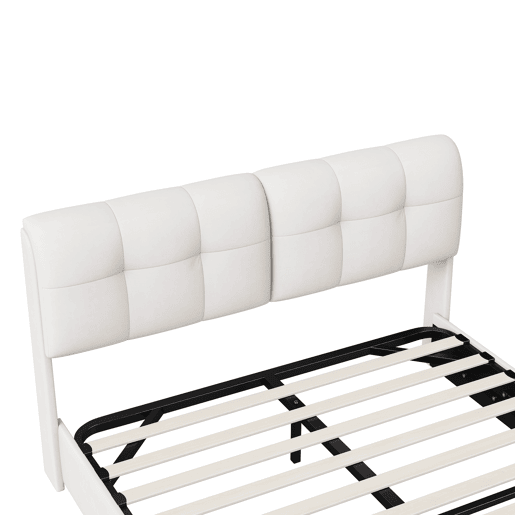 Cama 140x200cm, LED, cama de casal, cor bege Cama 140x200cm, LED, cama de casal, cor bege