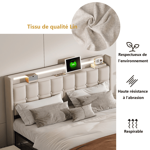 Cama 180x200cm,USB,LED,4 gavetas,cama de casal Cama 180x200cm,USB,LED,4 gavetas,cama de casal