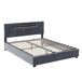 Cama doble. Cama de dormitorio, USB, LED 205x141 Cama doble. Cama de dormitorio, USB, LED 205x141 Gris