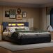 Cama doble. Cama de dormitorio, USB, LED 205x141 Cama doble. Cama de dormitorio, USB, LED 205x141 Gris