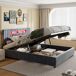 Cama doble. Cama de dormitorio, USB, LED 205x141 Cama doble. Cama de dormitorio, USB, LED 205x141 Gris
