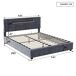 Cama doble. Cama de dormitorio, USB, LED 205x141 Cama doble. Cama de dormitorio, USB, LED 205x141 Gris