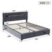 Cama doble. Cama de dormitorio, USB, LED 205x141 Cama doble. Cama de dormitorio, USB, LED 205x141 Gris