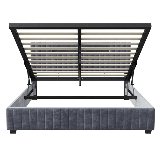 Cama 140x200cm, LED, cama de casal, cama jovem, cama funcional, cama de molas hidráulica