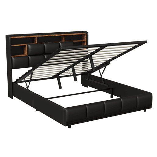 Cama 160x200cm, USB, Cama jovem, Cama de casal, LED, PU Cama 160x200cm, USB, Cama jovem, Cama de casal, LED, PU