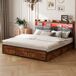 Cama con almacenamiento, cama doble, USB, LED 217x182 Cama con almacenamiento, cama doble, USB, LED 217x182 Negro