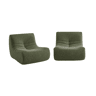 Módulo para sofá modular em tecido efeito alpaca, set de 2 Verde caqui - 91x105x72 cm