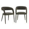 Cadeira contemporânea revestida em tecido, set de 2 Verde caqui - 57.5x58x77.5 cm