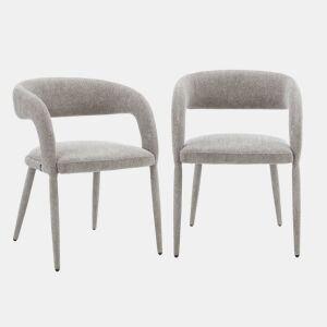 Cadeira contemporânea revestida em tecido, set de 2 Taupe - 57.5x58x77.5 cm