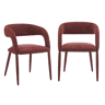 Cadeira contemporânea revestida em tecido, set de 2 Borgonha - 57.5x58x77.5 cm