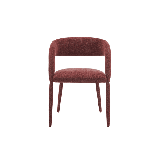 Cadeira contemporânea revestida em tecido, set de 2 Borgonha - 57.5x58x77.5 cm