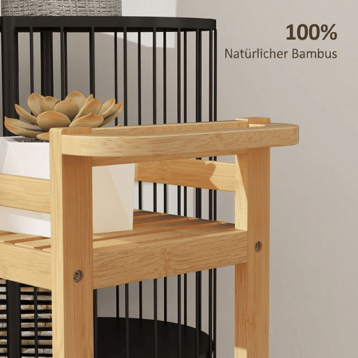 HOMCOM Carrinho Auxiliar com Rodas em Bambu, Carrinho de Cozinha Estreito de 3 Níveis com Pega, para Sala, Casa de Banho, Espaços Pequenos, 55x20x75 cm, Natural HOMCOM Carrinho Auxiliar com Rodas em Bambu, Carrinho de Cozinha Estreito de 3 Níveis com Pega, para Sala, Casa de Banho, Espaços Pequenos, 55x20x75 cm, Natural