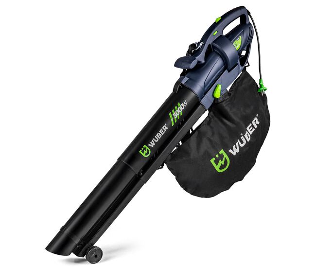 Wuber soplador de hojas eléctrico con triturador w - potente y versátil para hojas y residuos