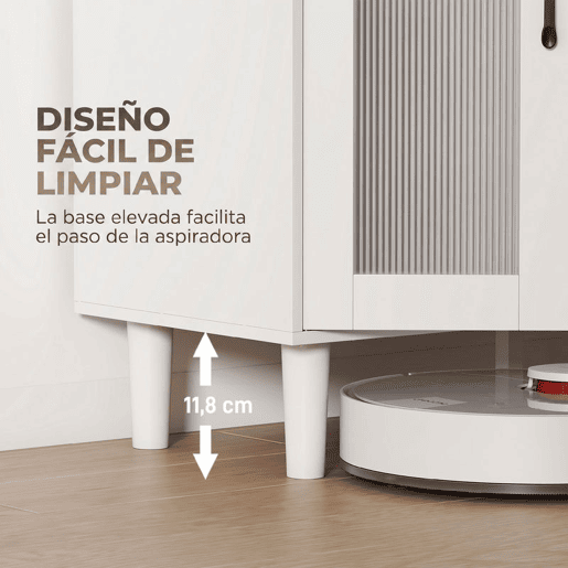 HOMCOM Aparador, Armário de Cozinha Moderno com Porta de Acrílico Gaveta Prateleira Ajustável Compartimento Aberto Aparador para Cozinha Sala de Jantar 80x34x91 cm Branco