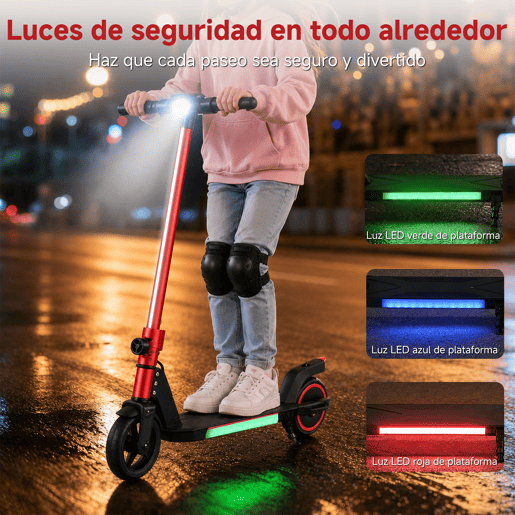 Trotinete elétrica infantil ORYXEARTH dobrável com travão duplo, ecrã LED e luzes, velocidade máxima 16 kmh Trotinete elétrica infantil ORYXEARTH dobrável com travão duplo, ecrã LED e luzes, velocidade máxima 16 kmh