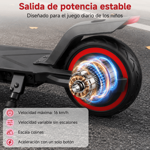Trotinete elétrica infantil ORYXEARTH dobrável com travão duplo, ecrã LED e luzes, velocidade máxima 16 kmh Trotinete elétrica infantil ORYXEARTH dobrável com travão duplo, ecrã LED e luzes, velocidade máxima 16 kmh