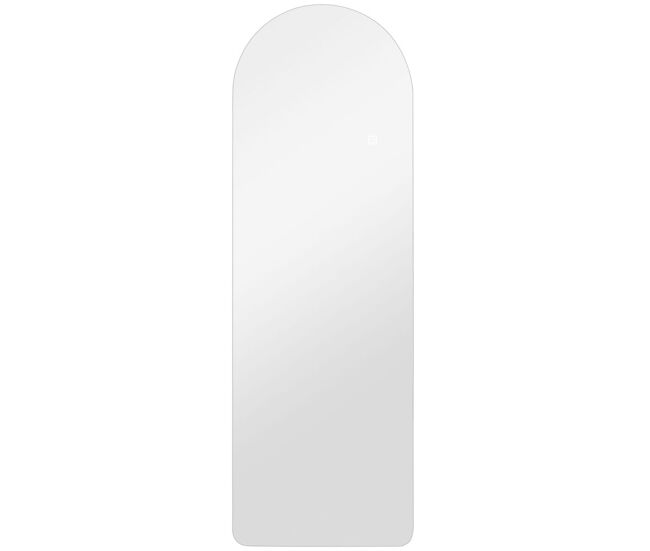 Homcom espejo de cuerpo entero con luces, 120x40 cm, espejo de pared arqueado, sin marco, 3 temperaturas de color, brillo ajustable, funcion memoria, para dormitorio, salón, transparente