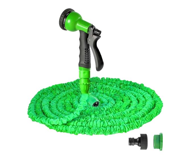 Manguera extensible klack de 22 metros para jardín con boquilla ajustable, ligera, compacta y resistente
