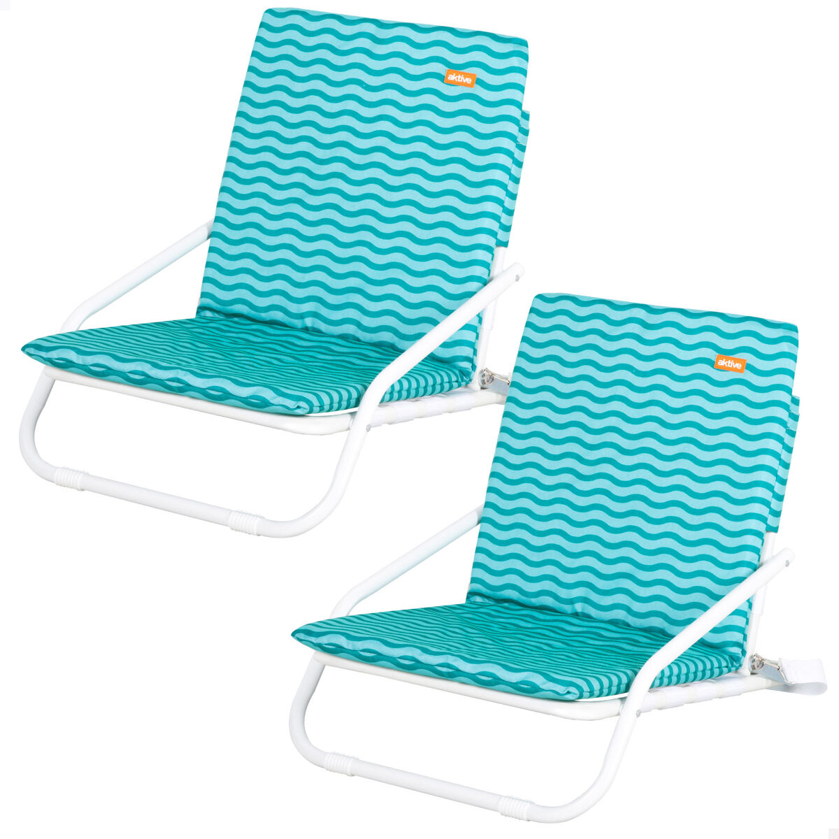 Aktive- Pack 2 sillas playa asientos bajos Turquesa