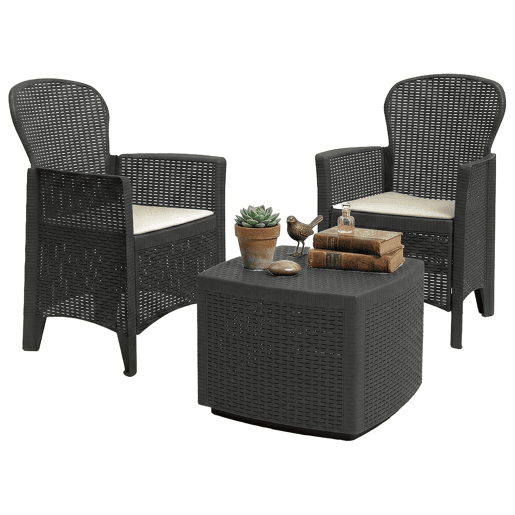 Conjunto de jardim 2 lugares em plástico Conjunto de jardim 2 lugares em plástico