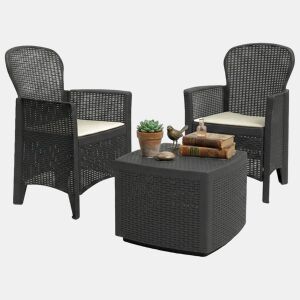 Conjunto de jardim 2 lugares em plástico
