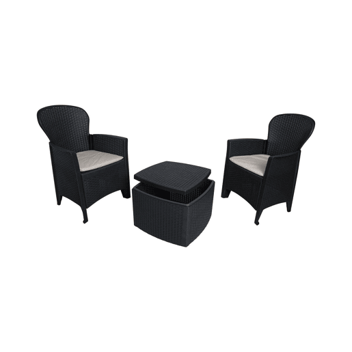 Conjunto de jardim 2 lugares em plástico Conjunto de jardim 2 lugares em plástico