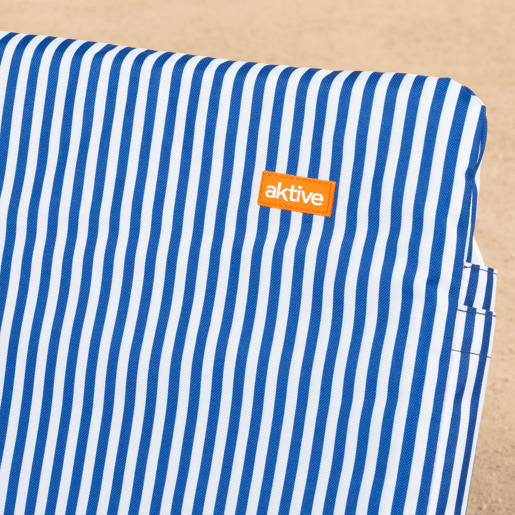 Aktive Pack 2 cadeiras praia baixas 46x60x50 cm com listras náuticas e bolso no encosto
