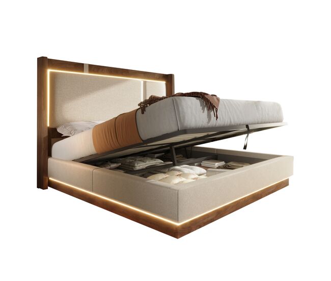 Cama de matrimonio de lino 156x209