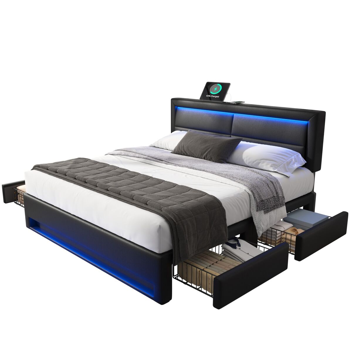 Cama de matrimonio de pu