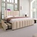Cama de matrimonio de lino Cama de matrimonio de lino Beige