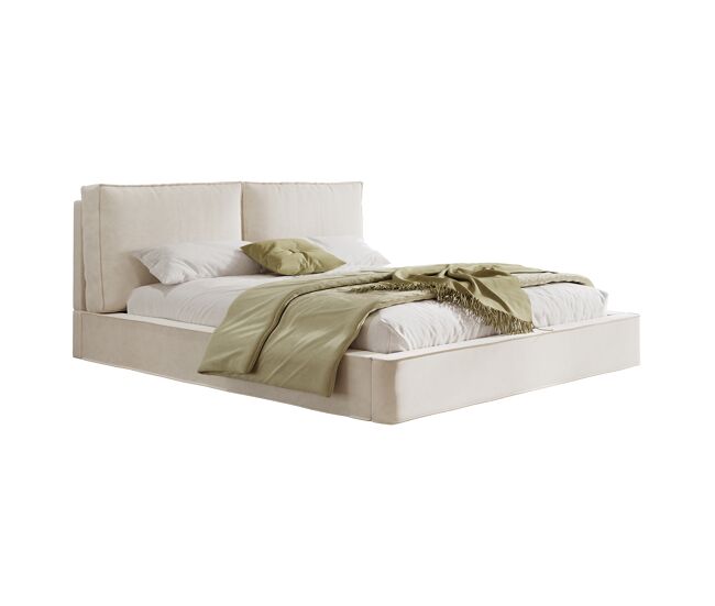 Cama de matrimonio de tela 180x200 cm,beige