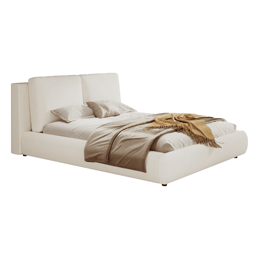 Cama de casal de tecido 180x200 cm,bege Cama de casal de tecido 180x200 cm,bege