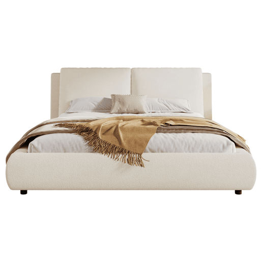 Cama de casal de tecido 180x200 cm,bege Cama de casal de tecido 180x200 cm,bege