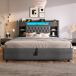 Cama de matrimonio de lino 188x223 Cama de matrimonio de lino 188x223 Gris