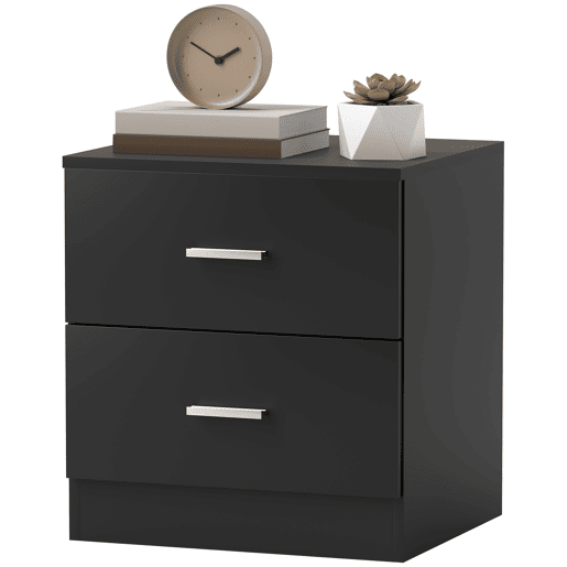 Mesa de cabeceira moderna com 2 gavetas para sala de estarquarto, 45x39,5x49 cm, preta. Mesa de cabeceira moderna com 2 gavetas para sala de estarquarto, 45x39,5x49 cm, preta.