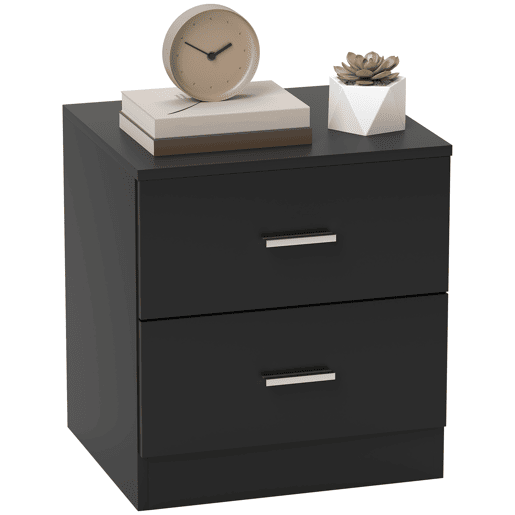 Mesa de cabeceira moderna com 2 gavetas para sala de estarquarto, 45x39,5x49 cm, preta. Mesa de cabeceira moderna com 2 gavetas para sala de estarquarto, 45x39,5x49 cm, preta.