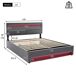 Cama de matrimonio de pu 140x203 Cama de matrimonio de pu 140x203 Gris