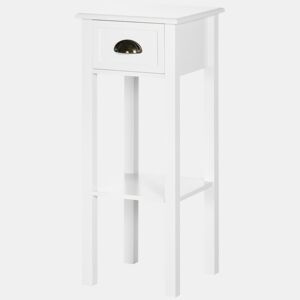 Mesa lateralmesa de cabeceira com gaveta e prateleira, estilo moderno para sala de estarquarto, 30x30x75 cm, branca