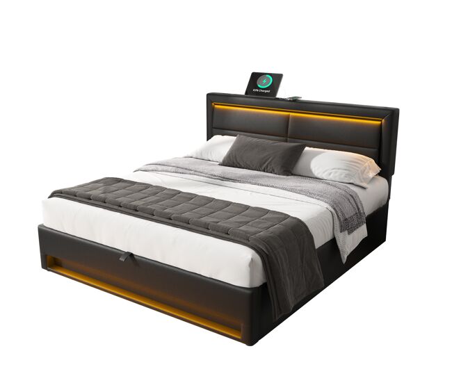 Cama de matrimonio de pu 140x203