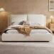 Cama de matrimonio de tela Cama de matrimonio de tela Beige