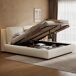 Cama de matrimonio de tela Cama de matrimonio de tela Beige