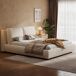 Cama de matrimonio de tela Cama de matrimonio de tela Beige