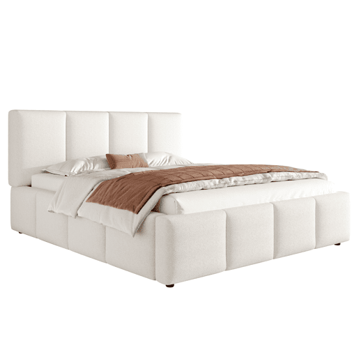 Cama de casal de tecido 180x200 cm,bege