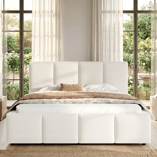 Cama de casal de tecido 180x200 cm,bege