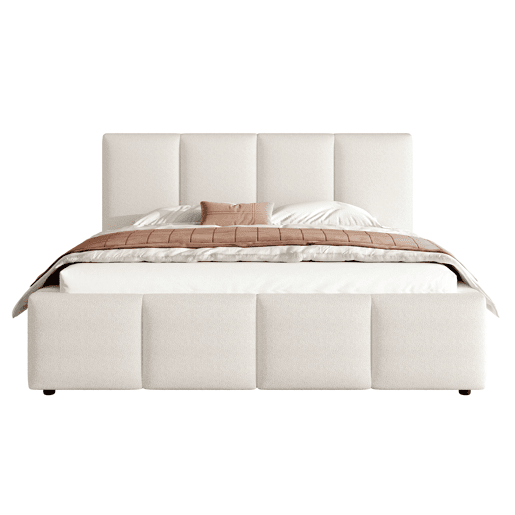 Cama de casal de tecido 180x200 cm,bege