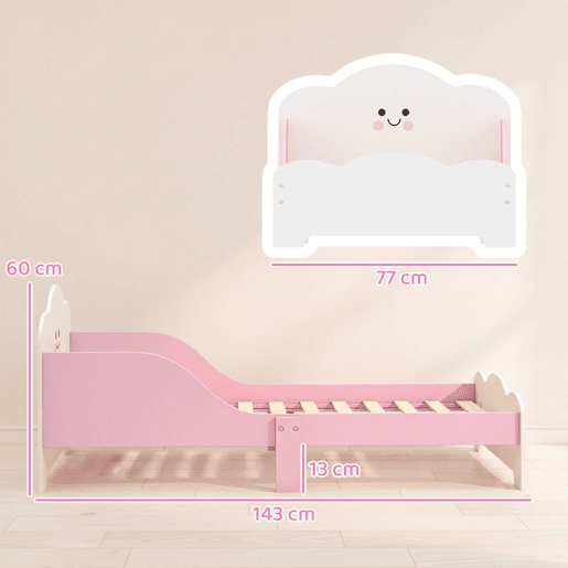 AIYAPLAY Cama Infantil, 70x140 cm, Cama Montessori com Grades Altas, Tema de Algodão-Doce, para Crianças de 3 a 6 Anos, Rosa AIYAPLAY Cama Infantil, 70x140 cm, Cama Montessori com Grades Altas, Tema de Algodão-Doce, para Crianças de 3 a 6 Anos, Rosa