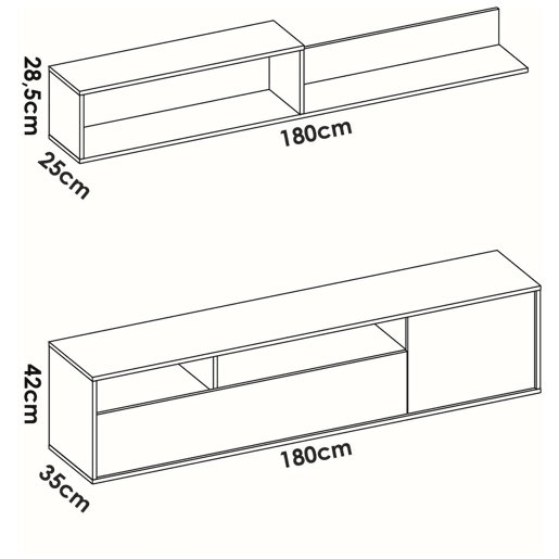 Estante Modulado com 5 Prateleiras em Madeira Nobilitada Estante Modulado com 5 Prateleiras em Madeira Nobilitada