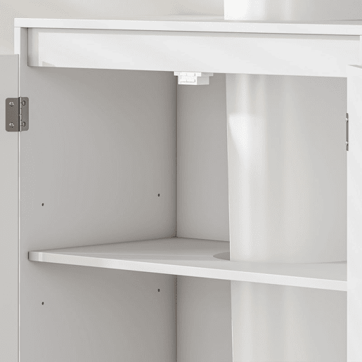 HOMCOM Móvel Sob o Lavatório, Armário de Casa de Banho com Prateleira Ajustável, 2 Portas e Recorte em U, para Lavatório com ou sem Coluna, 60x30x60 cm, Branco HOMCOM Móvel Sob o Lavatório, Armário de Casa de Banho com Prateleira Ajustável, 2 Portas e Recorte em U, para Lavatório com ou sem Coluna, 60x30x60 cm, Branco