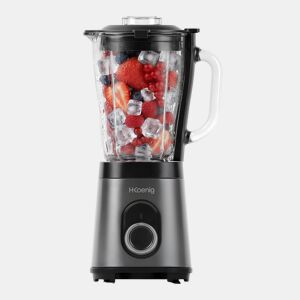 H.Koenig Liquidificadora MXK36 1,5L 550W, Batedeira Potente com Função Picar Gelo, Copo em Vidro Graduado, 2 Velocidades + Pulse, cinza antracite