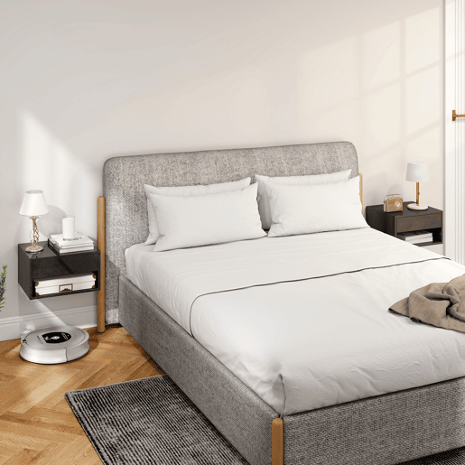 Conjunto de 2 mesas de cabeceira suspensas com gaveta para quarto, 37x32x21 cm, preto brilhante Conjunto de 2 mesas de cabeceira suspensas com gaveta para quarto, 37x32x21 cm, preto brilhante